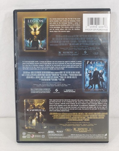 The Fallen Angel 3 Movie Collection (DVD) Legion, Priest, Gabriel Free Shipping! - Picture 2 of 4