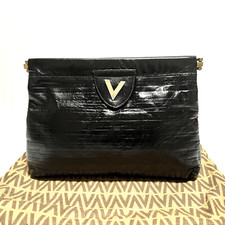 MARIO VALENTINO Clutch Bag Leather Black