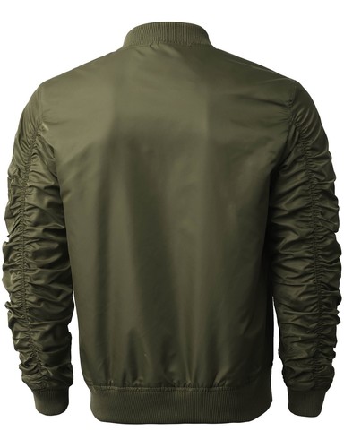 GIACCA BOMBER DA UOMO Windbreaker Zip Up Casual Lishgt Manica Raccolta ARRICCIATA - Foto 30 di 32