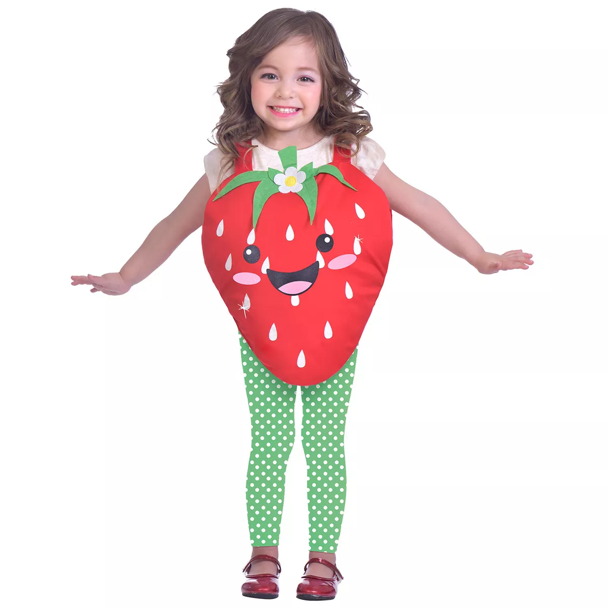 Kids Girls Strawberry Sweetie Costume Fruit Book Day Week Fancy Dress  Outfit