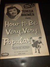 Teresa Brewer How To Be Very Very Popular Rare Original Promo Poster Ad Framed!