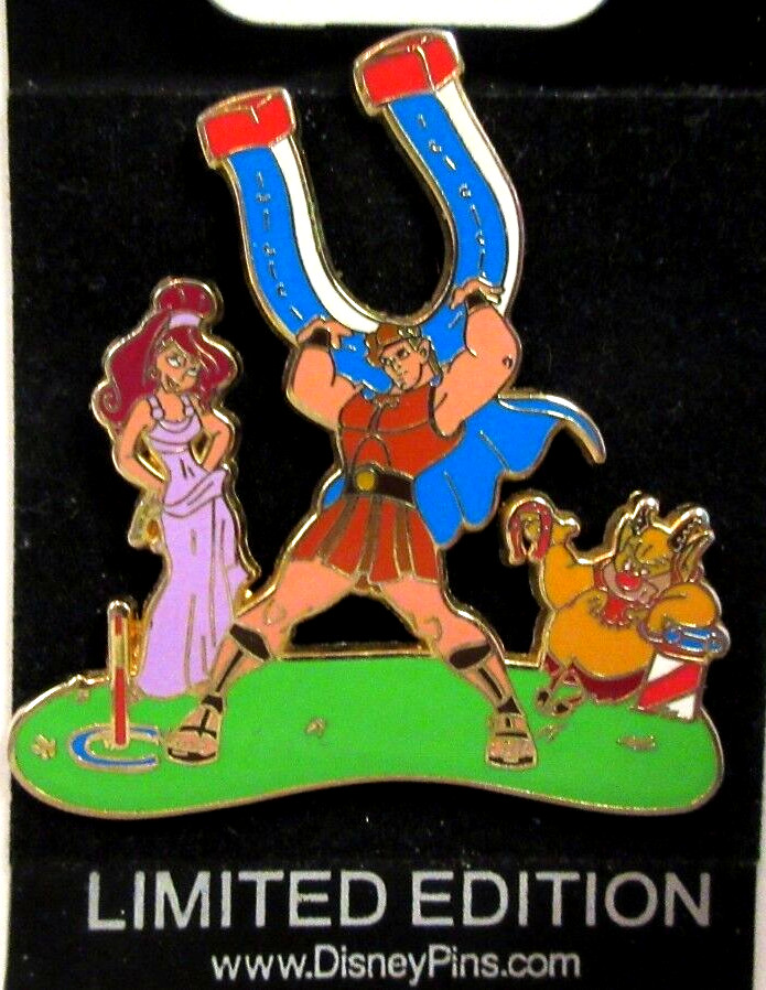 DS - DISNEY SHOPPING 2007 HERCULES, MEG and PHIL HORSESHOE PIN  LE OF 450 #55530