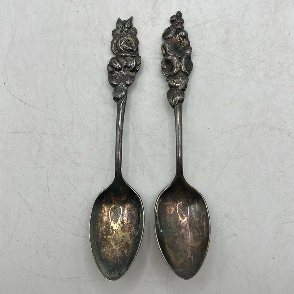 米国／リード＆バートン】純銀／カトラリー 「5つの花」3本セット×2