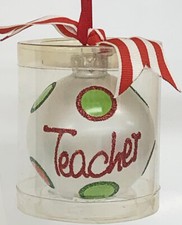 Ganz 3" Teacher Christmas Glass Christmas Ornament NIB