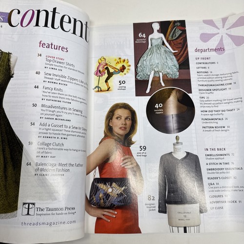 Threads Magazine September 2011 Balenciaga Profile Shirt Design Invisible Zipper - Picture 2 of 3