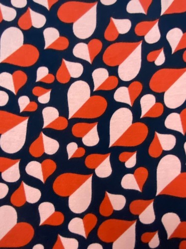 REVIEW Womens Navy Pink Red Love Heart Jersey Wrap Short Sleeve Dress Size 12 - Picture 4 of 13