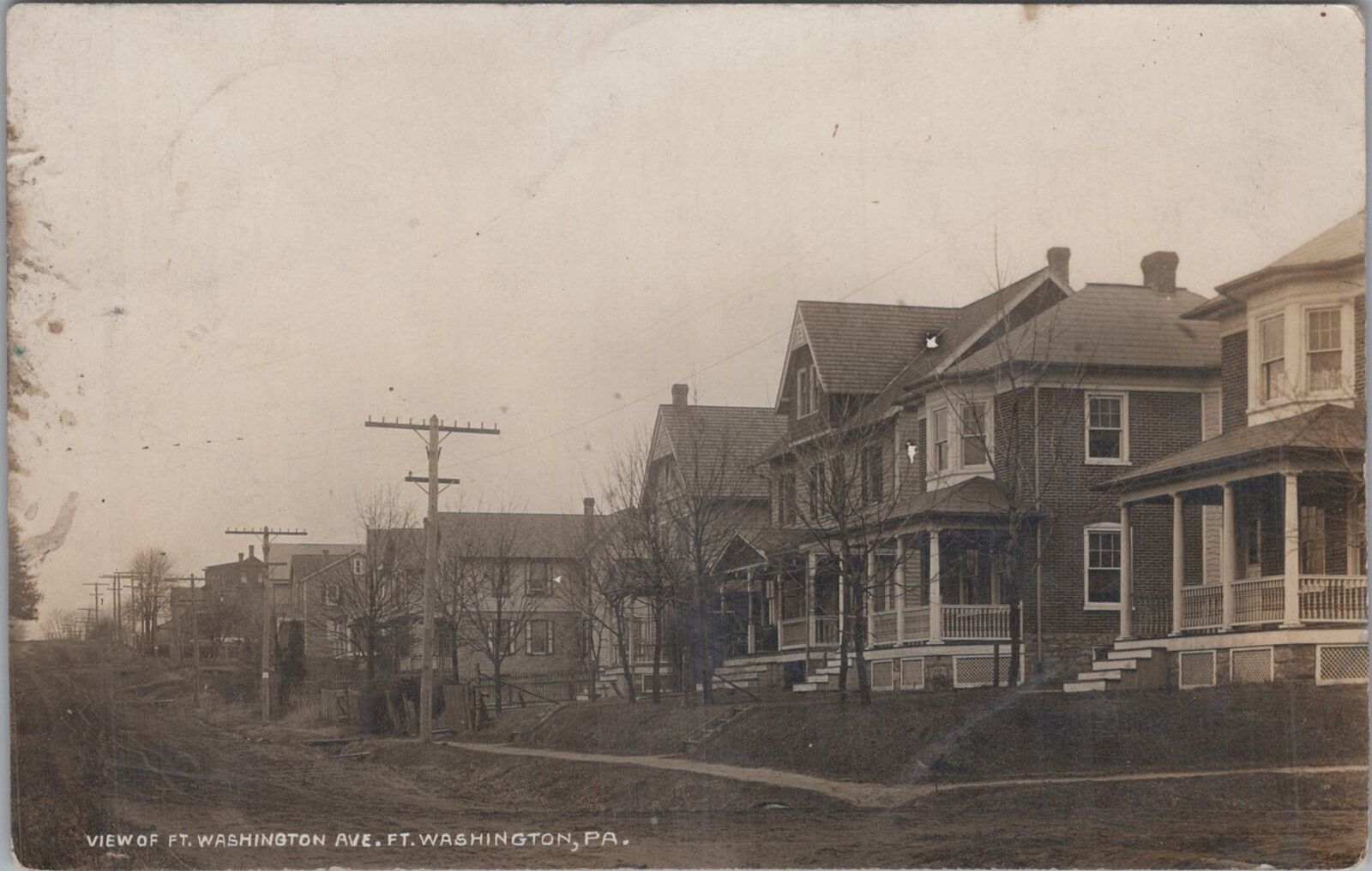 RPPC Postcard View of Ft Washington Ave Ft Washington PA 1912 eBay