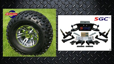 Club Car DS Golf Cart 6'' A-Arm Lift Kit + 10'' Wheels and 22'' AT Tires 1982-2003