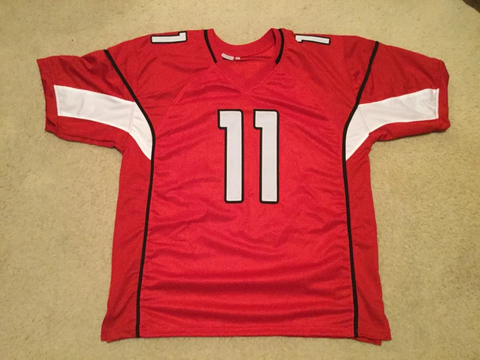 Jersey rojo Larry Fitzgerald cosido personalizado sin firmar - M, L, XL, 2XL Foto 2 de 2
