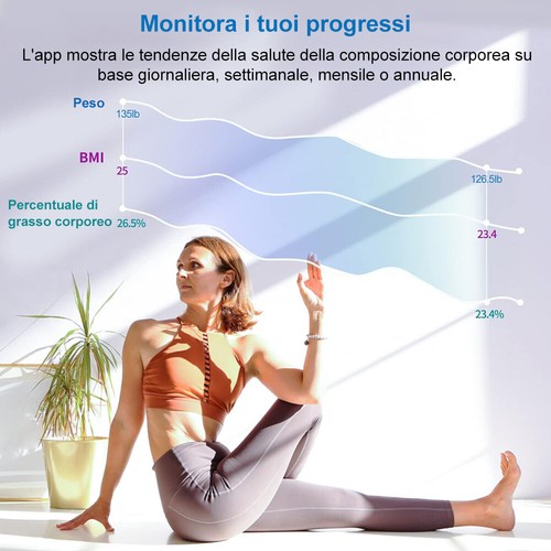 Lepulse Bilancia Pesapersone Professionale Bilancia Massa Magra e Grassa con App - Foto 11 di 13