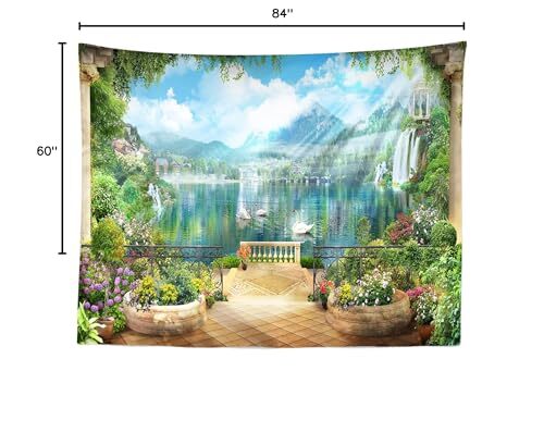 7x5ft Retro Garden Terrace Backdrop Balcony Scenery Photography Background Vi...