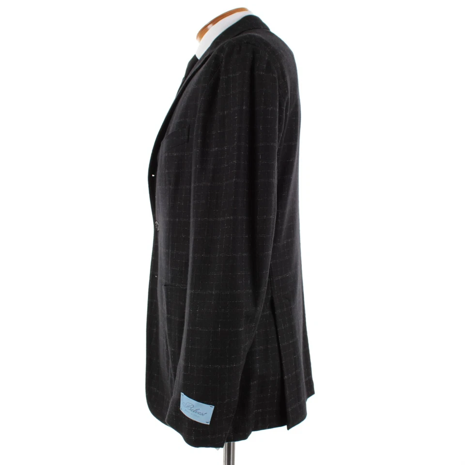 Abrigo deportivo Belvest nuevo con etiquetas mezcla de lana talla 54R (44R EE. UU.) en negro a cuadros Foto 4 de 4