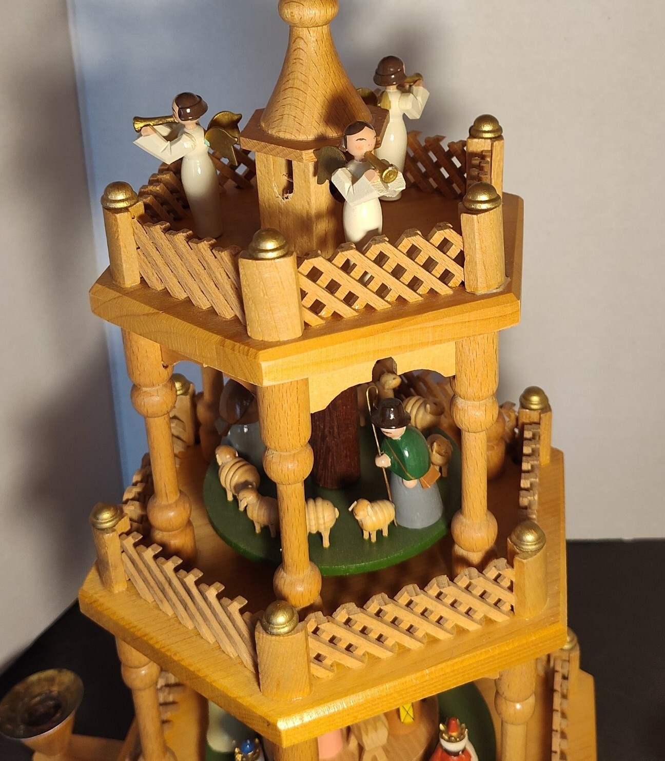 Kathe Wohlfahrt German Christmas Nativity Pyramid Carousel 3 Tier eBay
