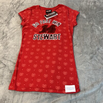 Chase Nascar T-Shirt Women's Size L Tony Stewart Sleeveless Go Fast Win Red NWT