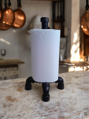 Noonext Paper Towel Holder Stand with Sturdy Base, Black Matte Paper Towel Holder