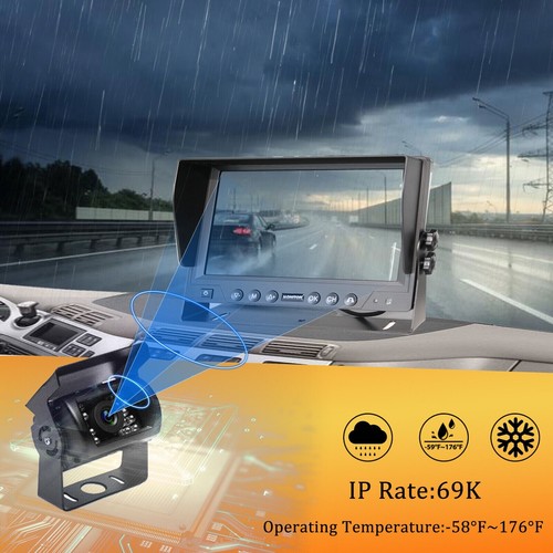 9'' Quad DVR Recorder Monitor 1080P 4*Backup Camera System For Semi Box Truck RV - Picture 7 of 13