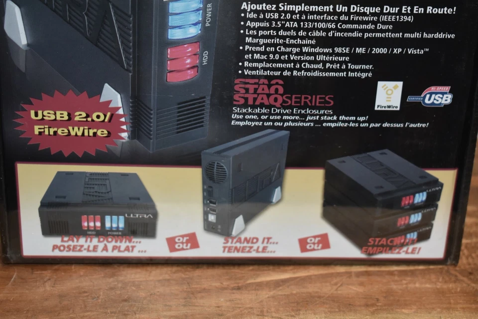 Ultra 3.5" Black USB 2.0 External Hard Drive External Enclosure Stackable New - Image 3 of 4