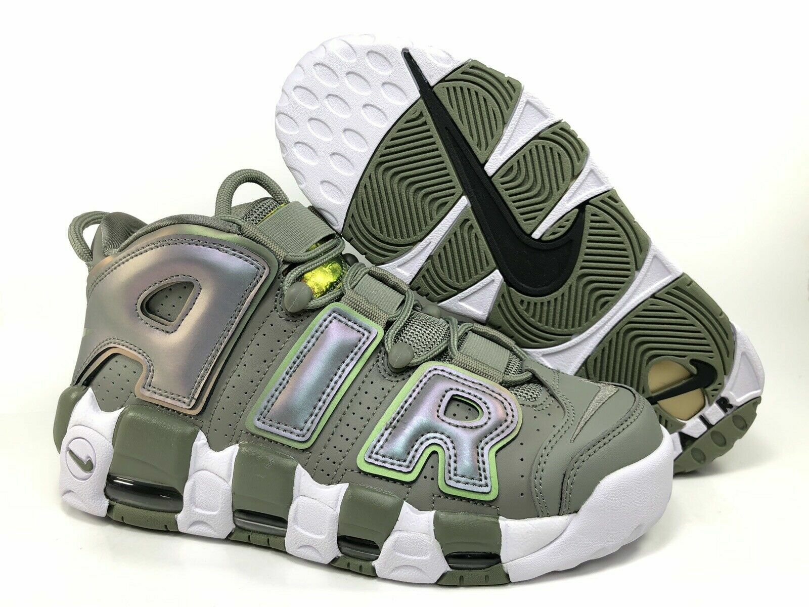 nike uptempo negras con verde Big sale - OFF 66%