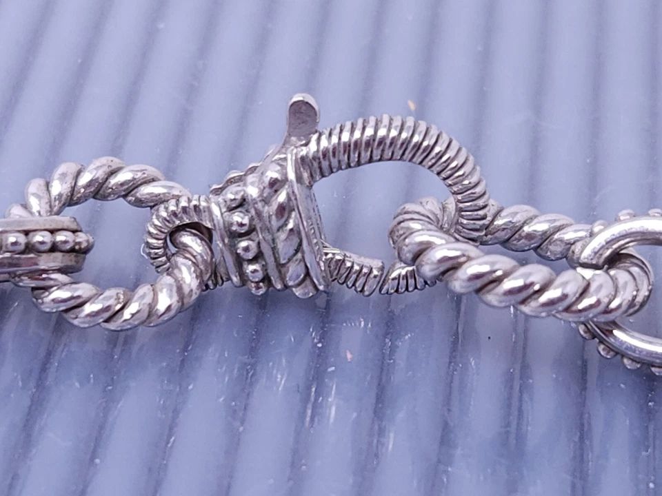 Collar de eslabones de cadena vintage Judith Ripka de plata de ley Rolo de 18" Foto 3 de 4