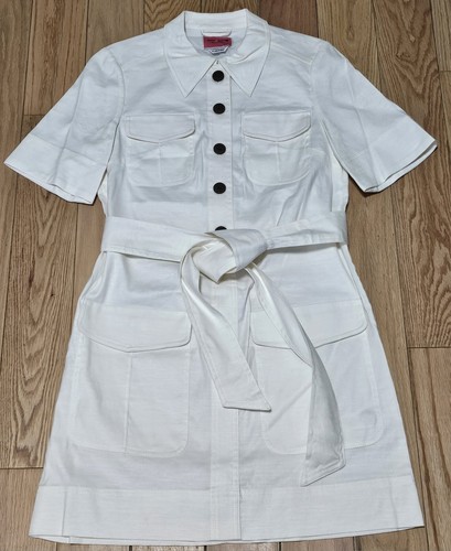 Kate Spade New York Women's White Utility Shirt Midi Button Dress