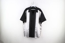 Vtg 70s Rockabilly Mens XL Striped Panel Bowling Camp Collared Button Shirt USA