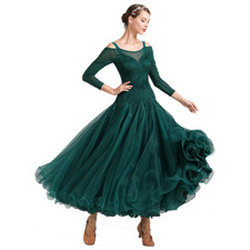 2025 NEW Latin Ballroom Dance Dress Salsa Modern Waltz Tango Dress 1875