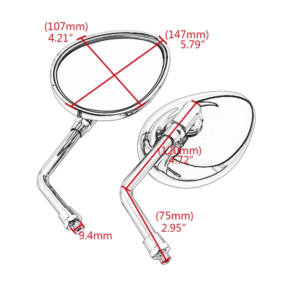 Motorcycle Chrome Rear View Side Mirrors For Indian Chief Classic Vintage Dark - Imagem 3 de 4