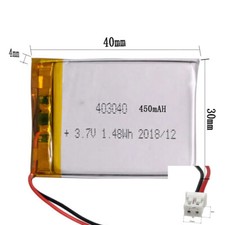 50Pcs Rechargeable 3.7V 450Mah 403040 Li-Polymer Li Lipo Battery Jst-Ph 2Pin 2.0