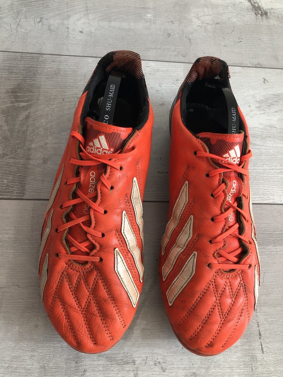 Adidas F50 Adizero FG Red Leather Football Soccer Cleats US7