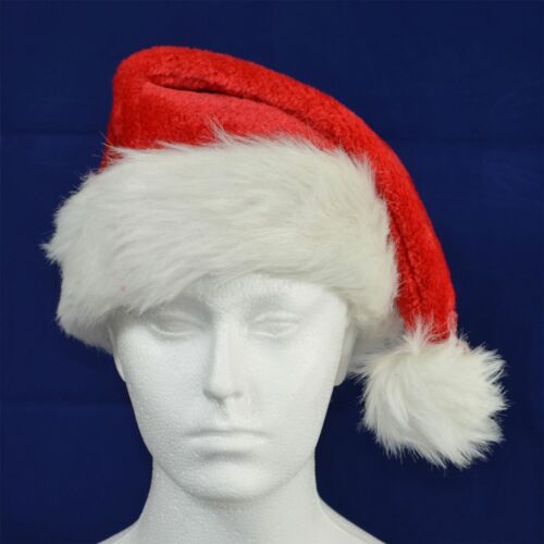 2Pack Father Christmas Santa Hat Party Deluxe Fancy Dress Accessories - Picture 1 of 9