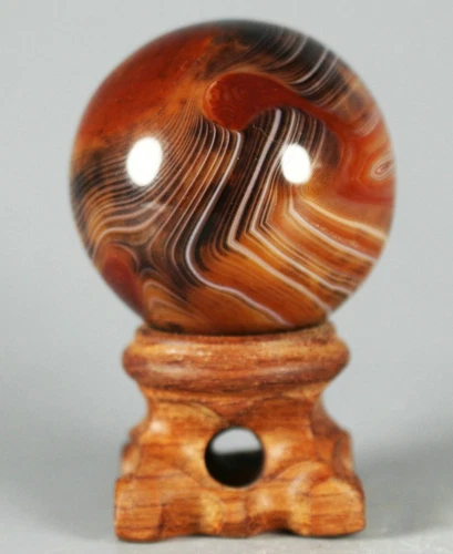 Beautiful Natural Madagascar Banded agate Ball Crystal Sphere Healing+stand 1pc - Picture 7 of 8