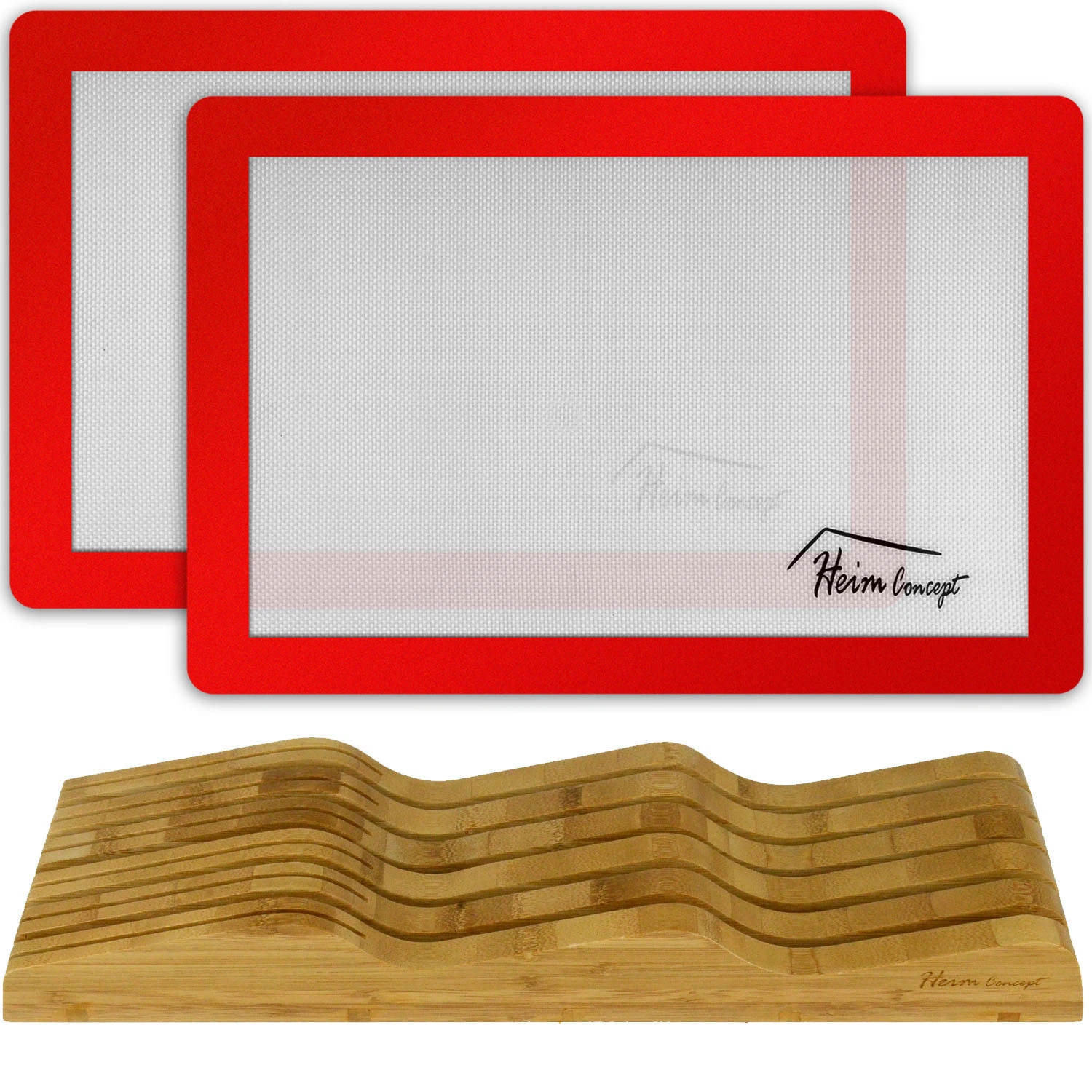 2x Premium Silicone Cooking Baking Mat Sheet + Bamboo Wood Knife Block Organizer
Opens in a new wind