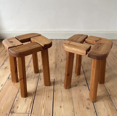 Olof Ottelin Pine Stools Finnsauna Lagerholm
