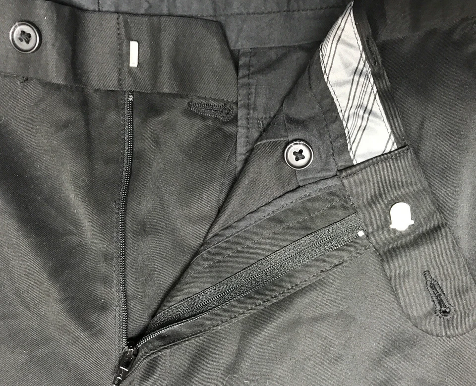 Pantalones de vestir para hombre Enro negros profundos con frente plano - talla 38 Foto 4 de 4