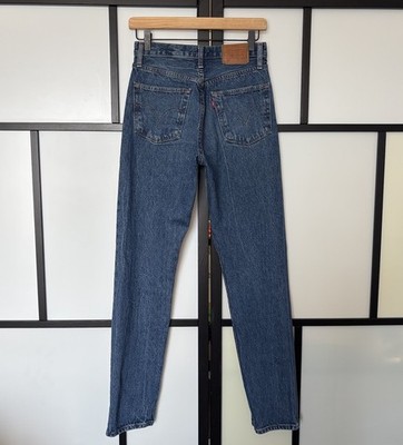 Levis Premium Jeans Women's 26x32 Blue 501 Big E Button Fly 100% Cotton Casual