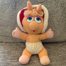 Henson Associates 1987 Baby Miss Piggy Plush Doll - The Muppets Plush Fabric