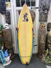 Vintage 1980's Local Motion Hawaii Shortboard Twin + 1  Surfboard, Shaper Rawson