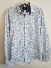 Eight X Premium for Buckle White Blue leaf Button-Down Shirt Slim Fit M