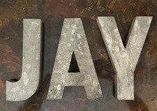 Rustic Galvanized Metal Hanging Letters - J- A- Y