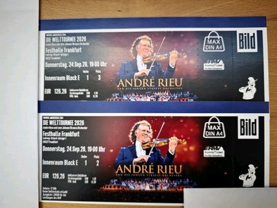 Andre Rieu  2 Tickets  Frankfurt 24.09.2026 Block E Reihe 1 Platz 2,3