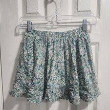 Sonoma Girls Skort Size 8 Floral Ruffle Skirt Shorts Green Pink Cottagecore