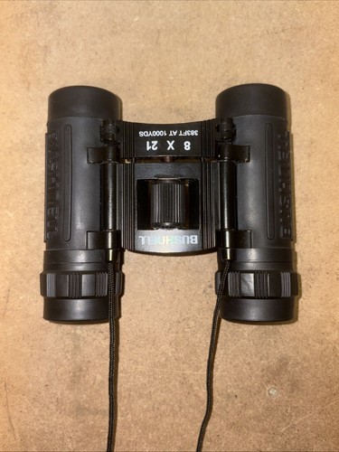 Bushnell Binooculars 8 X 21 383 ft at 1000 yds With Bag Small Black Travel Sized - Picture 8 of 24