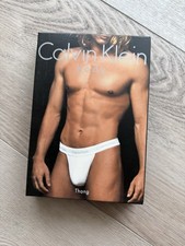 NIB Vintage Calvin Klein Men's Body Thong Brief Black Small U1061