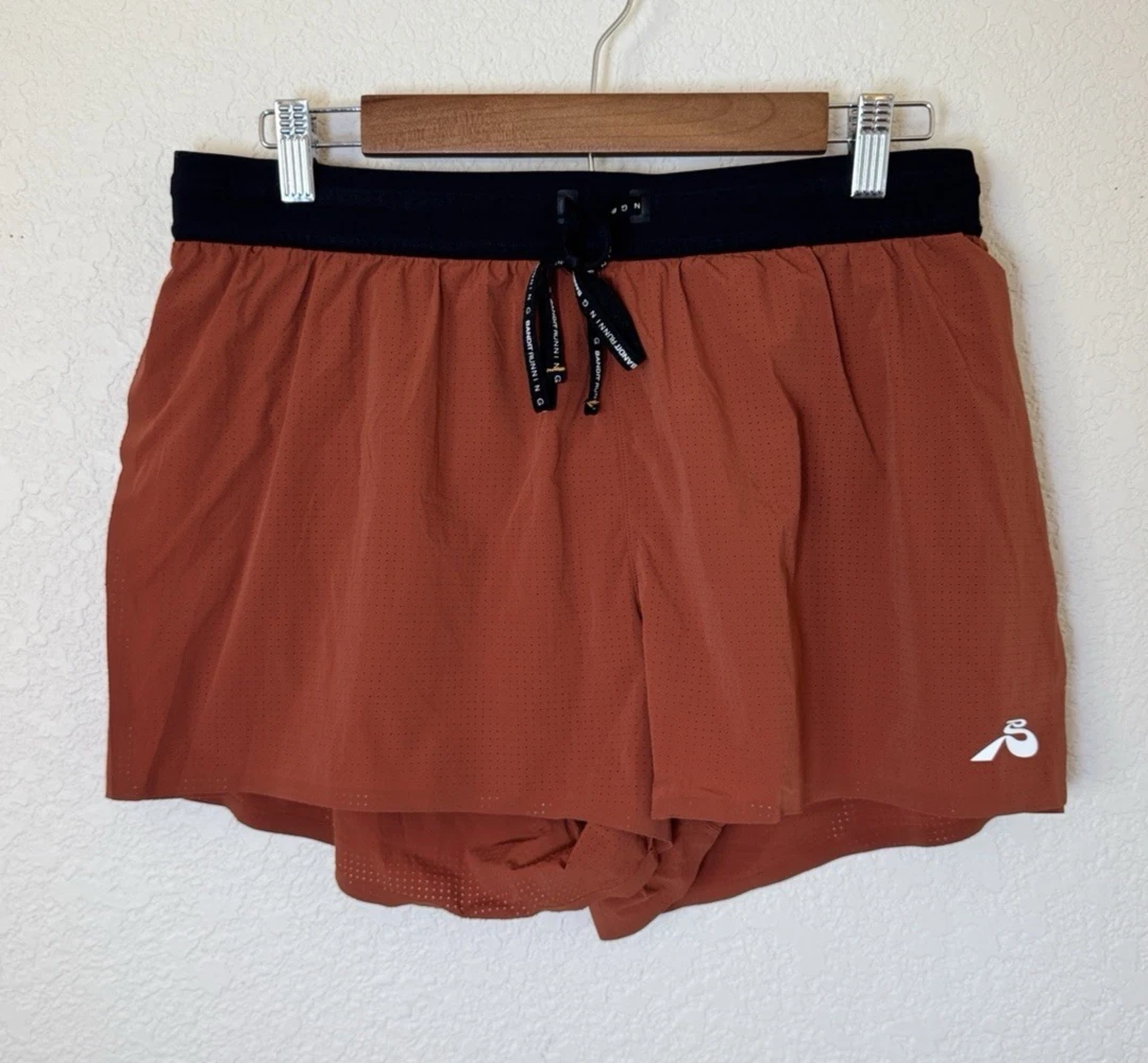Bandit Running Vento Splitty 3in Shorts Womens Large Rust Gorpcore Runclub