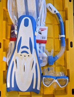 Speedo Dive Snorkel Set (Fins, Mask and Snorkel) Adult L/XL With Carry Case