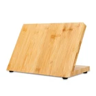 Magnetic Bamboo Knife Board Brown Wooden Knife Block with Magnet