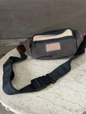 VTG BROWN PATCH Leather Fanny Pack Bag Multiple Pockets ADJUSTABLE