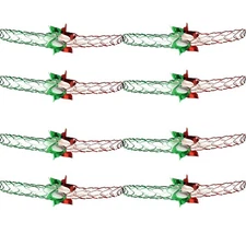 Christmas Foil Ceiling Decorations 2 Tone Green / Red Set 4 15cm x 2.7M Garlands