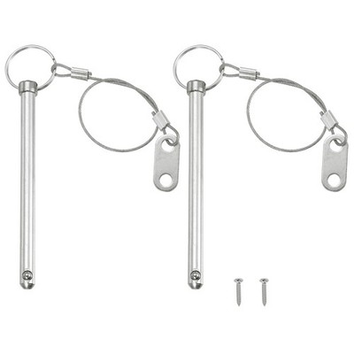 8x45mm Quick Release Pin Ring Handle Locking Pin with Lanyard Prevent Loss 2pcs