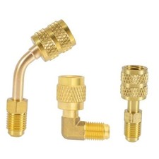 lasuroa 3pcs R410A Adapter for Mini Split System, 5/16" SAE Female to 1/4" SAE